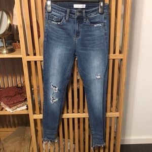 Flying monkey distressed skinny jeans